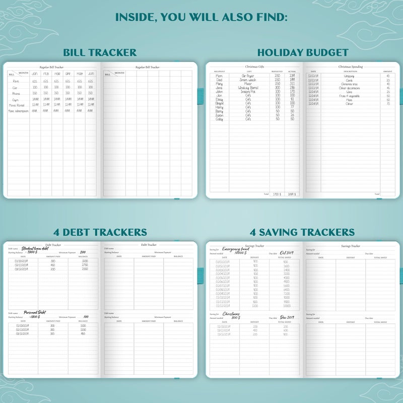 Legend Planner Legend Budget Planner â€“ Financial Organizer Book. Money Account & Expense Tracker Notebook Journal for Household Monthly Budgeting (Viridian) - Image 5